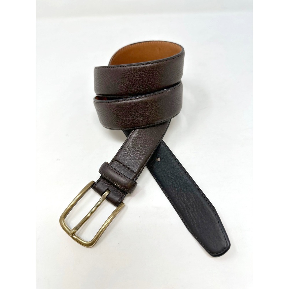 British Belt Co. 1.25" Brown Pebbled Leather Belt 36